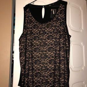 Black lace sleeveless top